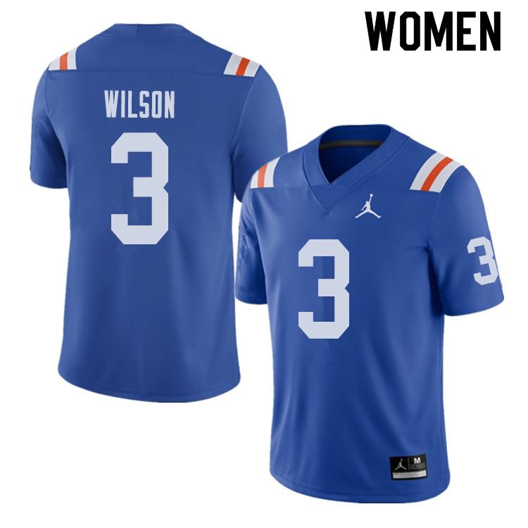 NCAA Florida Gators Marco Wilson Women's #3 Jordan Brand Alternate Royal Throwback Stitched Authentic College Football Jersey NVT0264TG